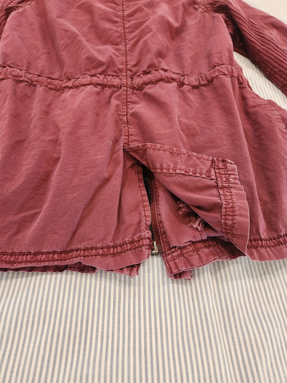 Marrakech Nola Cotton Maroon Utility Jacket with Interior Waist Drawcord - Picture 9 of 10